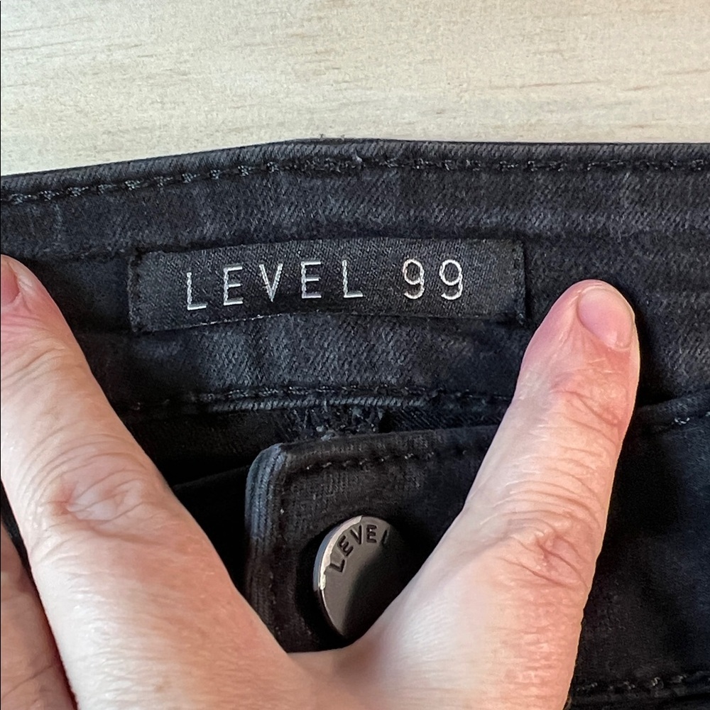 Level 99 Black Stretch Denim Pants Sz 29 - Picture 2 of 13